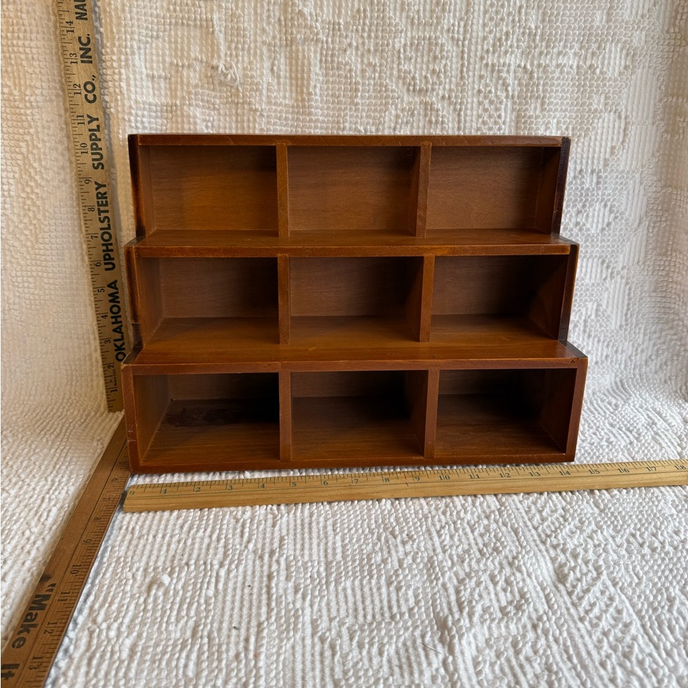 Tiered Trinket Shelf in Brown; wall hang or stand alone; new